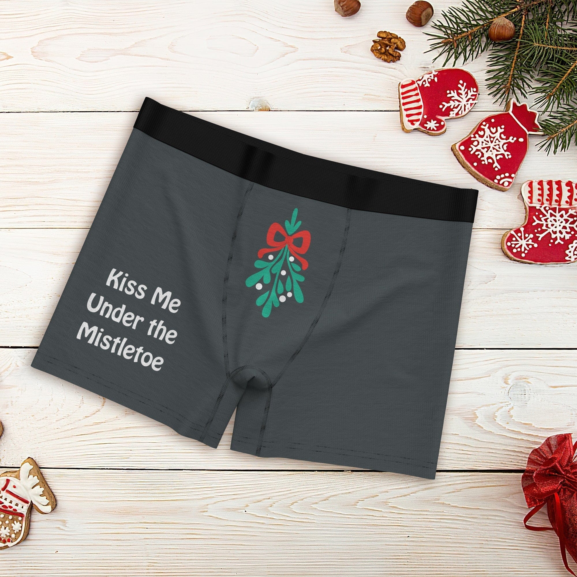 Men's Boxer Briefs Kiss Me Under the Mistletoe Christmas Fun Gift for –  GiftLab